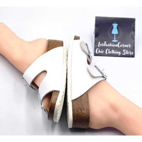 Ara Women's Laminado Pearl White Leather Slip-On Sandals Size 7.5 (38) 2521 - Picture 13 of 16